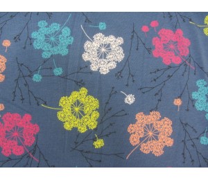 Jersey Pusteblumen bunt auf blau